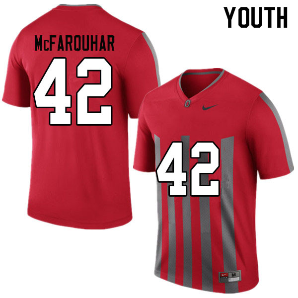 Youth Ohio State Buckeyes #42 Lloyd McFarquhar Throwback Authentic College Stitched Football Jersey 23TG043BO